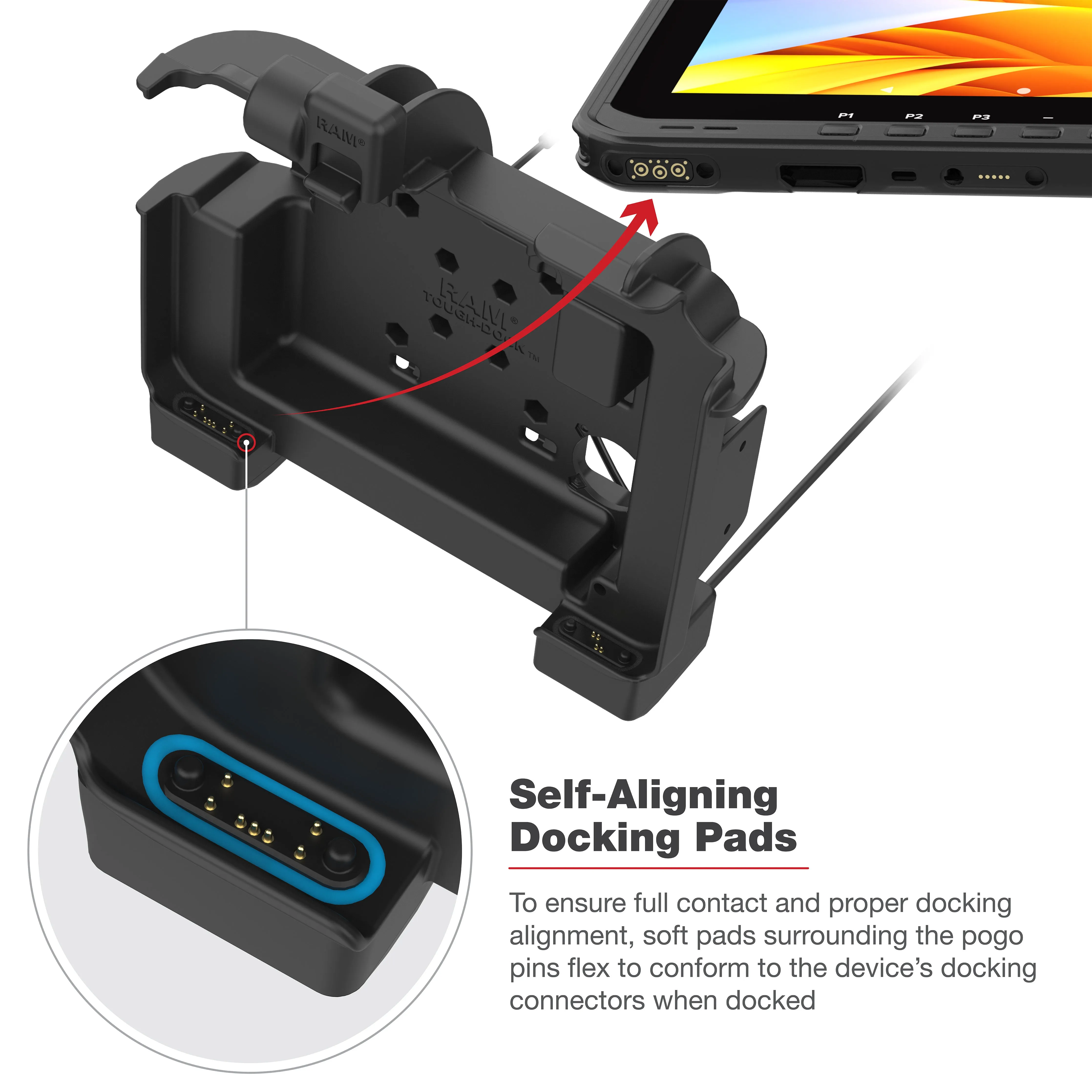 RAM® Power   Dual USB Dock for Zebra ET6x