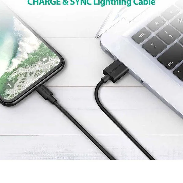 RAVPower Lightning Cable Charge & Sync 3.3ft 1m Black-Z8WX