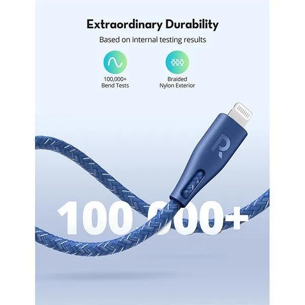 RAVPower Type-C to Lightning Cable 2m Nylon Blue-XXKH