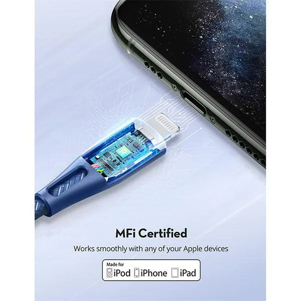 RAVPower Type-C to Lightning Cable 2m Nylon Blue-XXKH