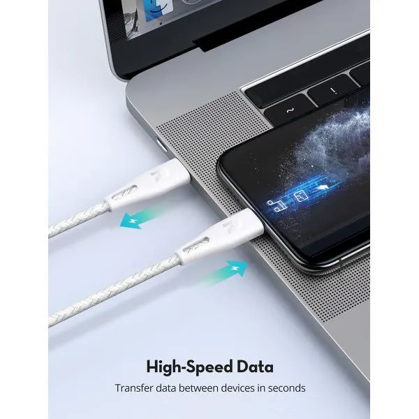 RAVPower Type-C to Lightning Cable 2m Nylon White-G3MV