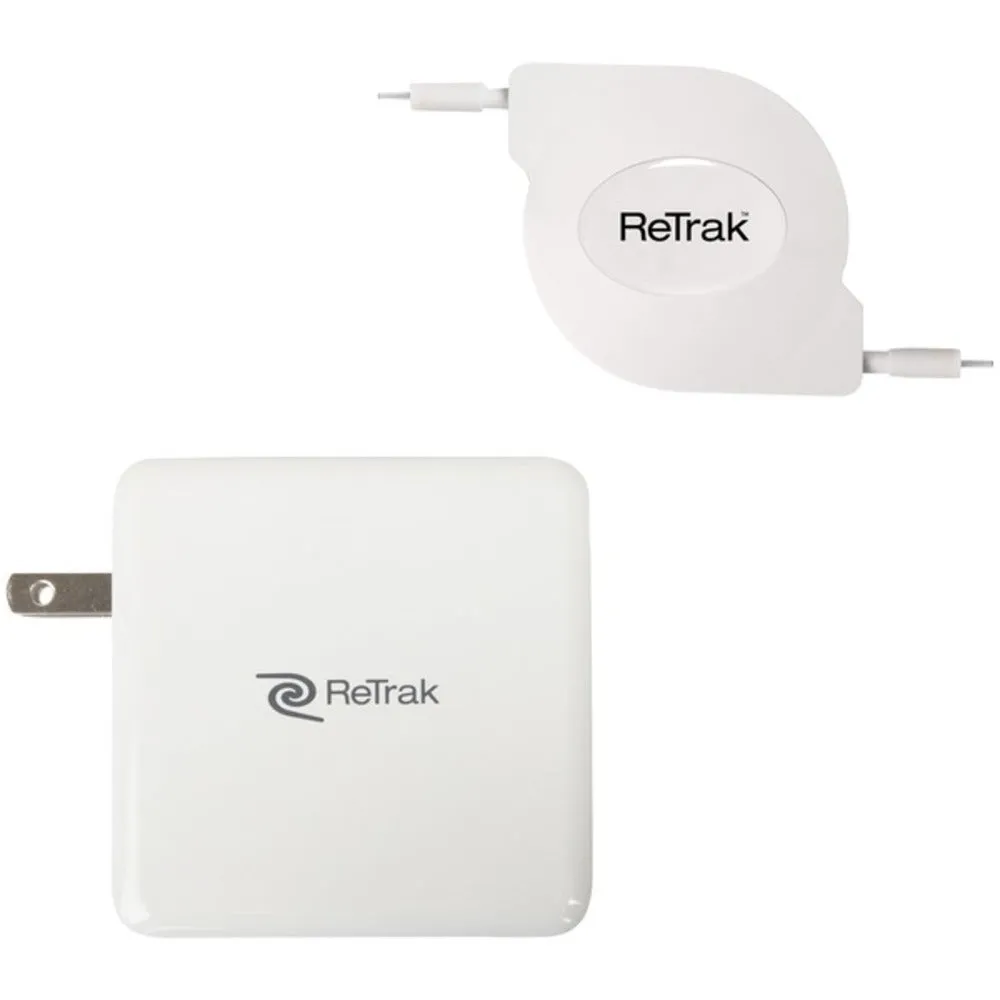 ReTrak ETCHGNBC87 87-Watt USB-C Notebook Charger with Retractable Cable