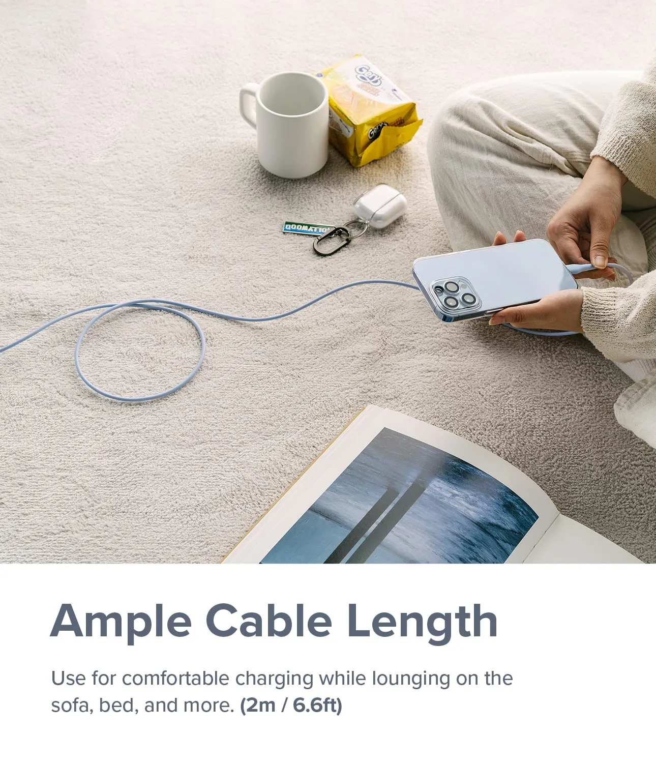 Ringke Fast Charging Pastel Cable USB Type-C to Type-C - Blue (2m)
