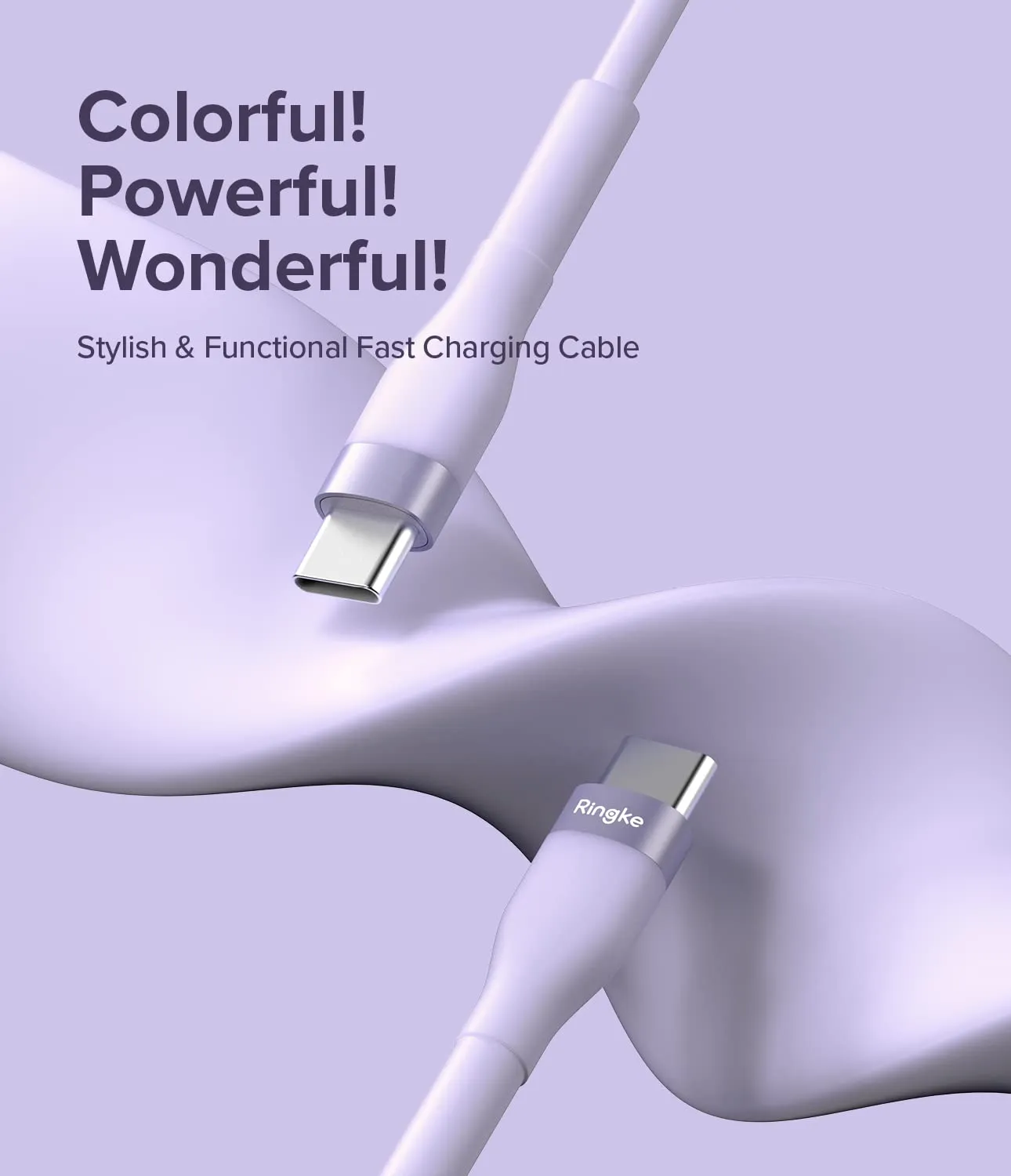 Ringke Fast Charging Pastel Cable USB Type-C to Type-C - Purple (2m)