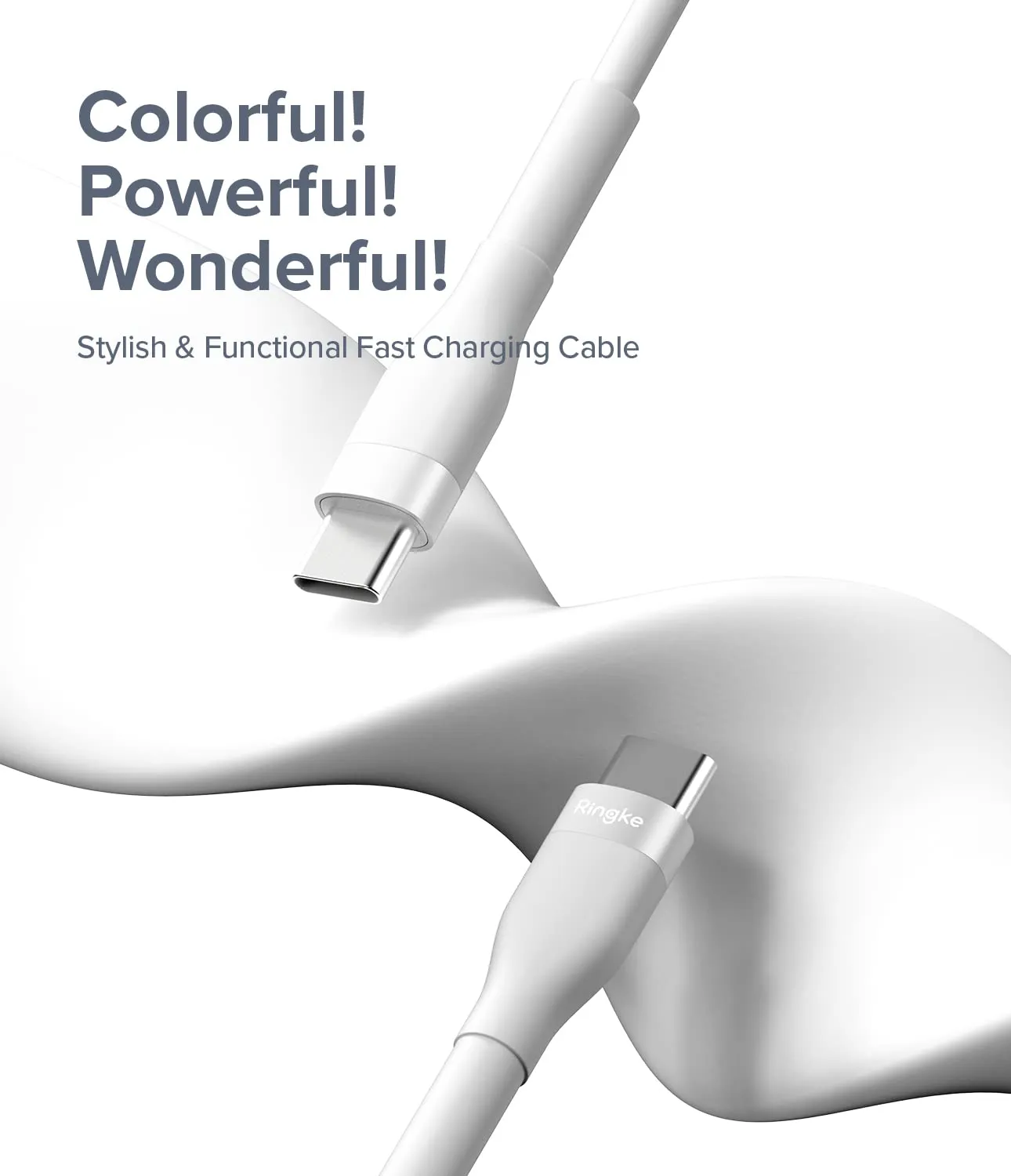 Ringke Fast Charging Pastel Cable USB Type-C to Type-C - White (2m)