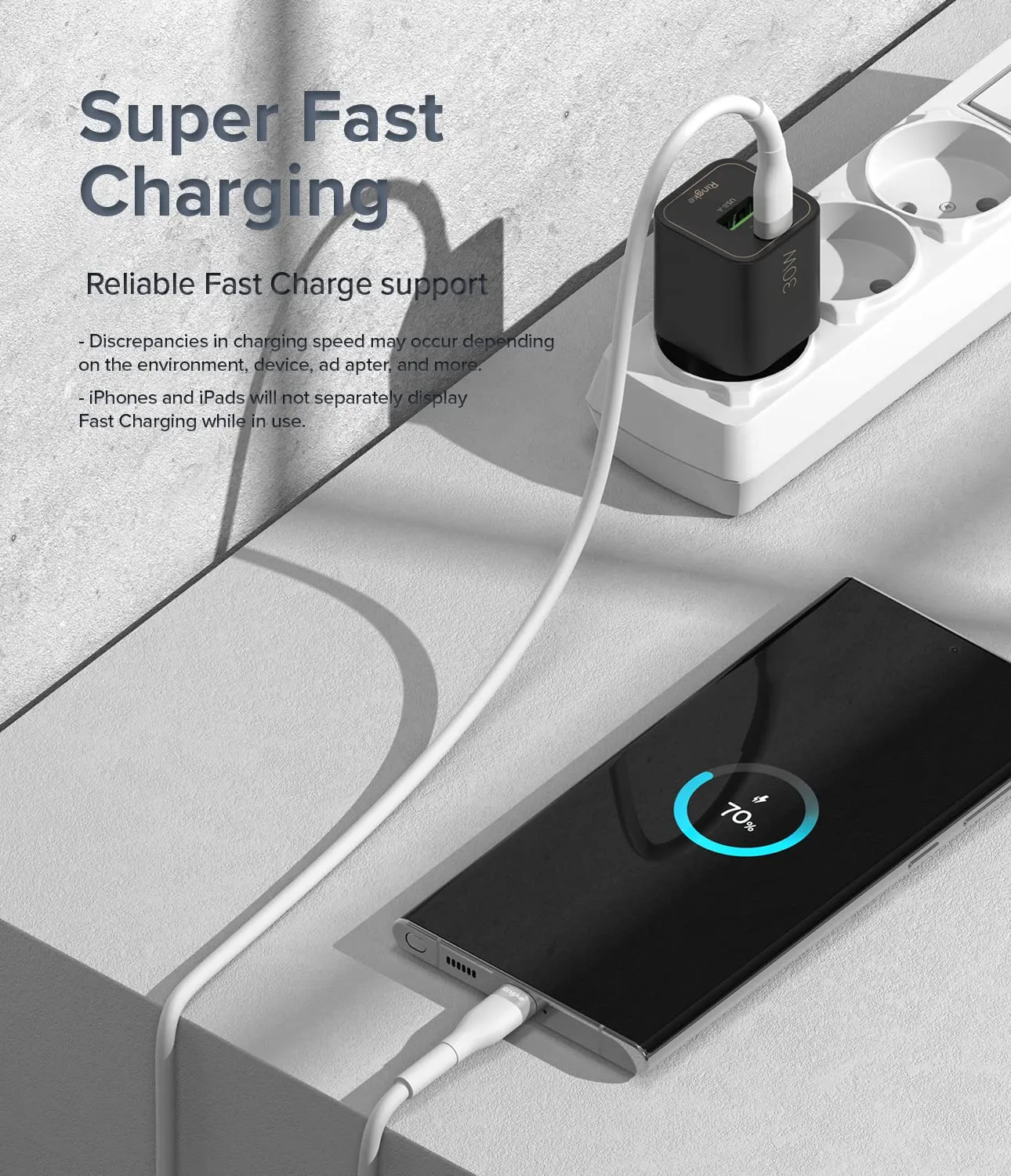 Ringke Fast Charging Pastel Cable USB Type-C to Type-C - White (2m)