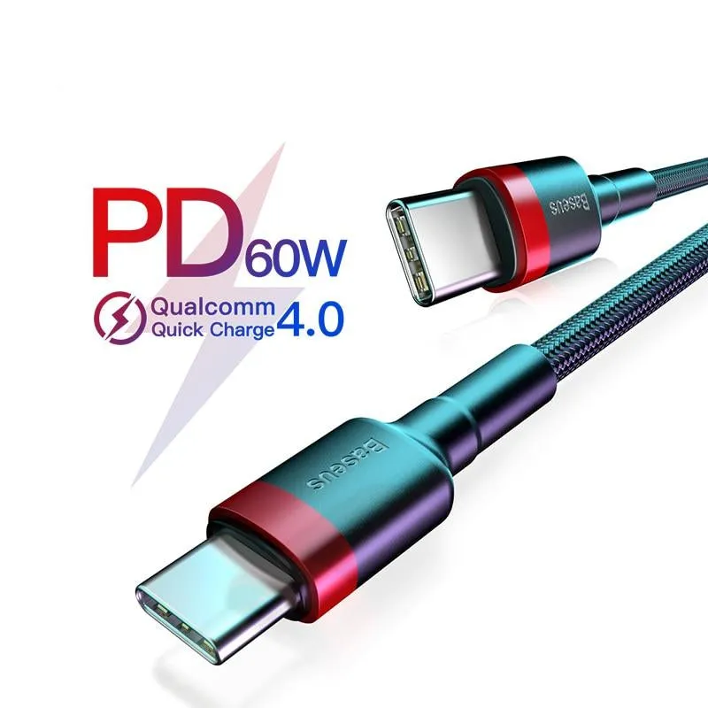 Samsung S9 USB Type C to Type C Cable for Redmi K20 Note 7 Pro Quick Charge 4.0 Fast Charge