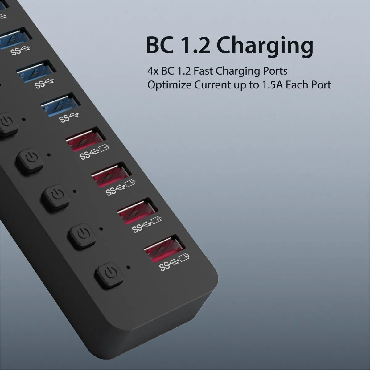 Simplecom Hub and Charger 10-Port USB 3.0 with Individual Switches HXSI-CHU810