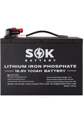 SOK SK12V100H 12V 100Ah LiFePO4 Battery Bluetooth & Built-in Heater