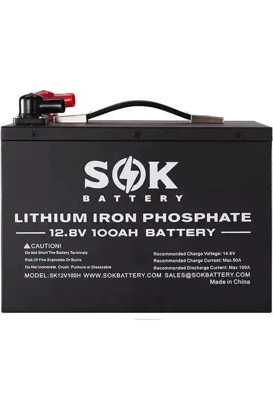 SOK SK12V100H 12V 100Ah LiFePO4 Battery Bluetooth & Built-in Heater
