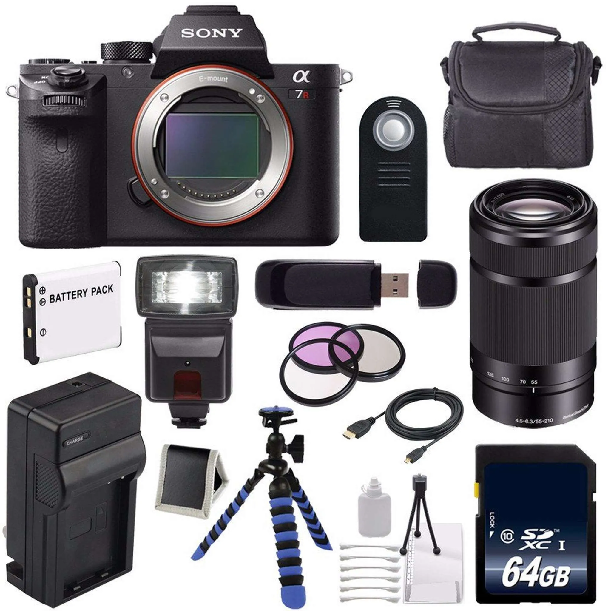 Sony Alpha a7R II Mirrorless Digital Camera (International Model)   Sony E 55-210mm f/4.5-6.3 OSS E-Mount Lens (Black) Awesome Bundle
