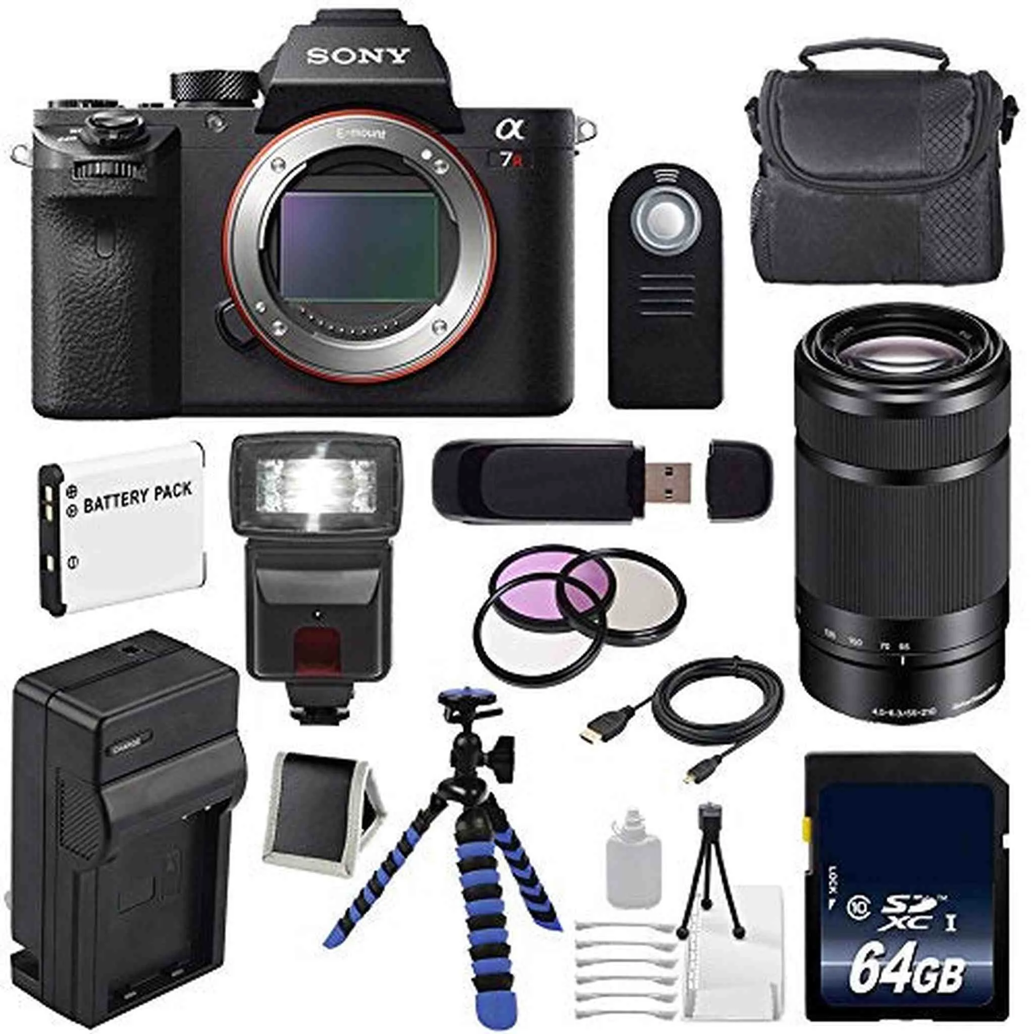 Sony Alpha a7R II Mirrorless Digital Camera (International Model)   Sony E 55-210mm f/4.5-6.3 OSS E-Mount Lens (Black) Awesome Bundle