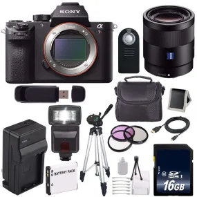 Sony Alpha a7R II Mirrorless Digital Camera (International Model)   Sony Sonnar T FE 55mm f/1.8 ZA Lens   49mm 3 Piece Awesome Bundle