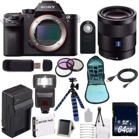 Sony Alpha a7S II a7S Mark II a7SII ILCE7SM2/B Mirrorless Digital Camera (International Model)   Sony Sonnar T FE 55mm Lens Ultimate Bundle