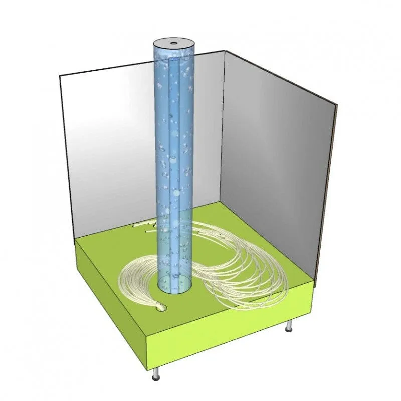 Square Base for Closer Bubble Tube and Fibre