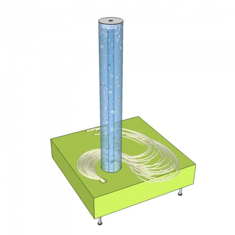 Square Base for Closer Bubble Tube and Fibre