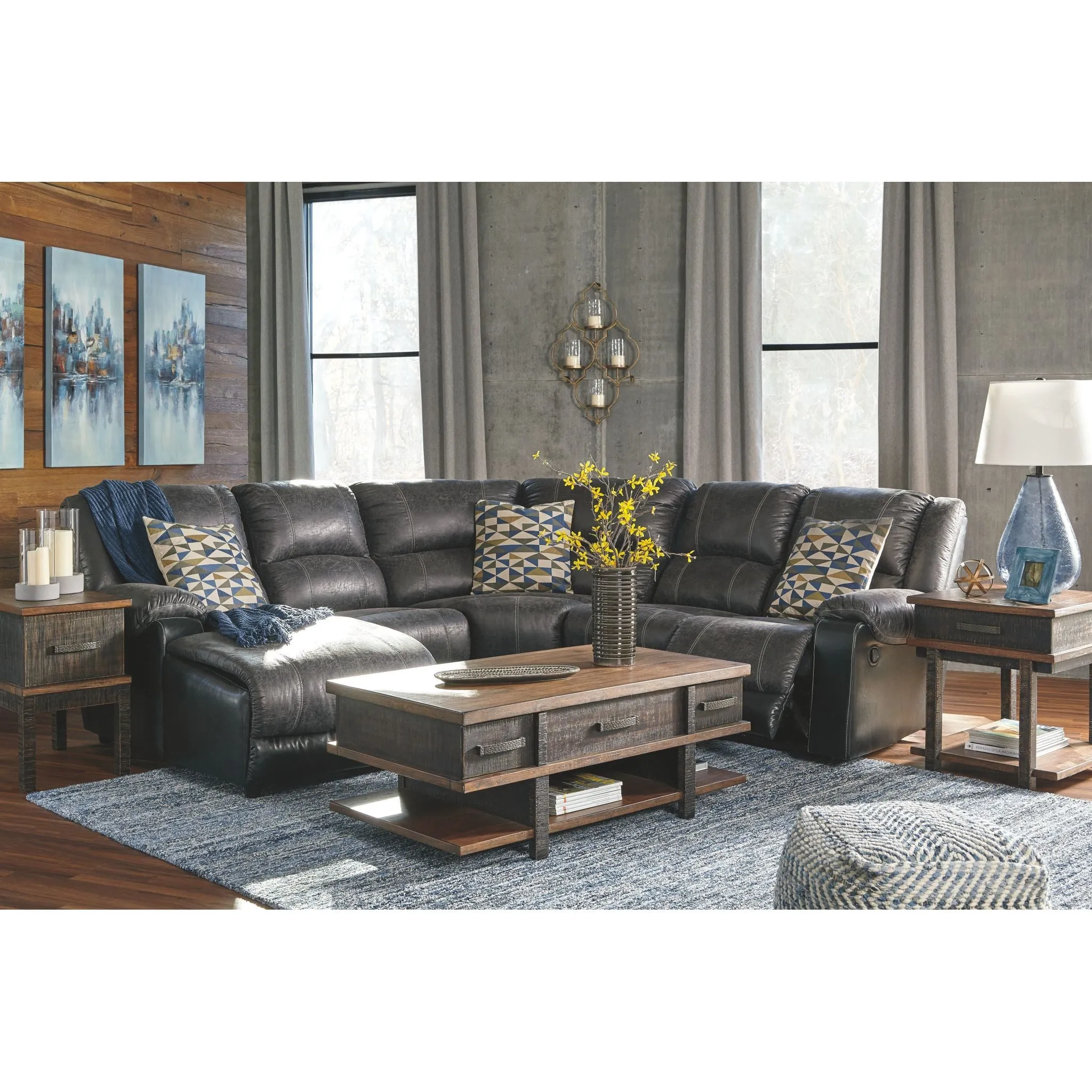 Stanah Chairside Table - Two-tone