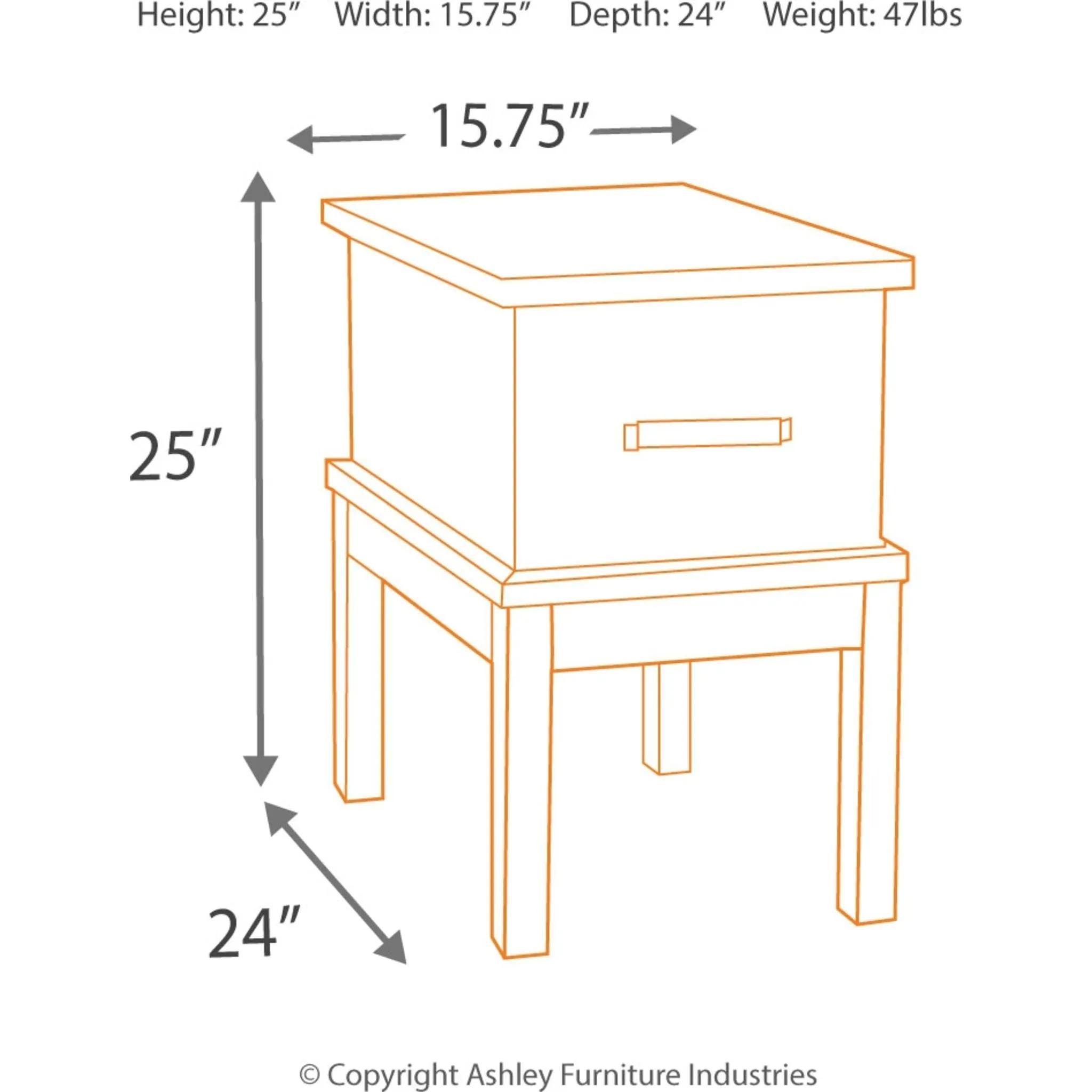 Stanah Chairside Table - Two-tone
