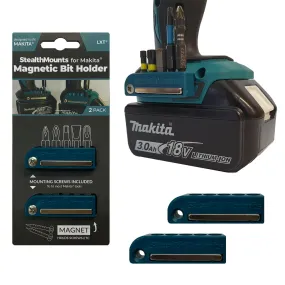 Stealthmounts Magnetic Bit Holders - 2 Pack - BH-MK-BLU-2 - To Fit Makita LXT XGT