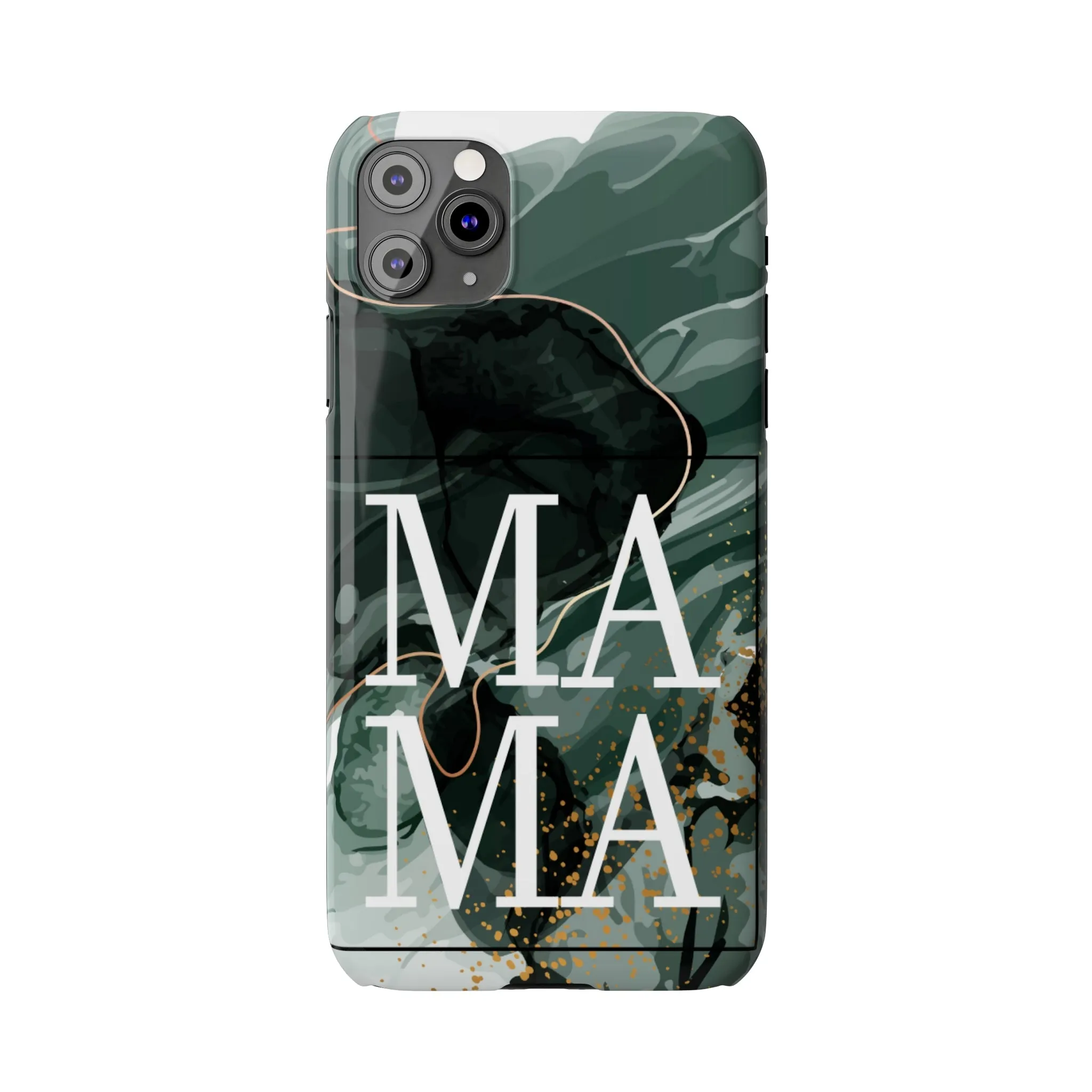 Stylish 'Mama' Black and White Marble Cell Phone Case - Elegant Protective Cover for Moms