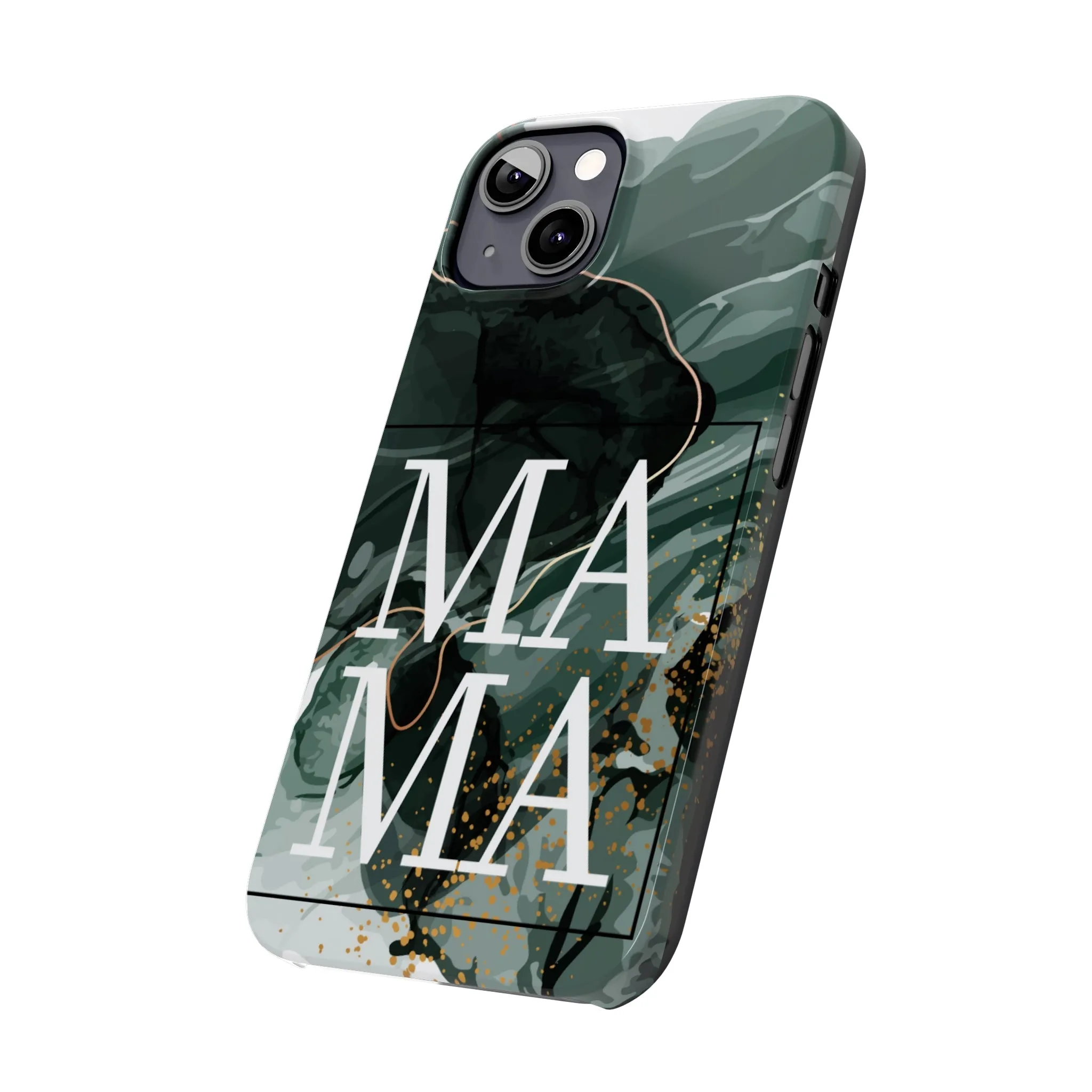Stylish 'Mama' Black and White Marble Cell Phone Case - Elegant Protective Cover for Moms