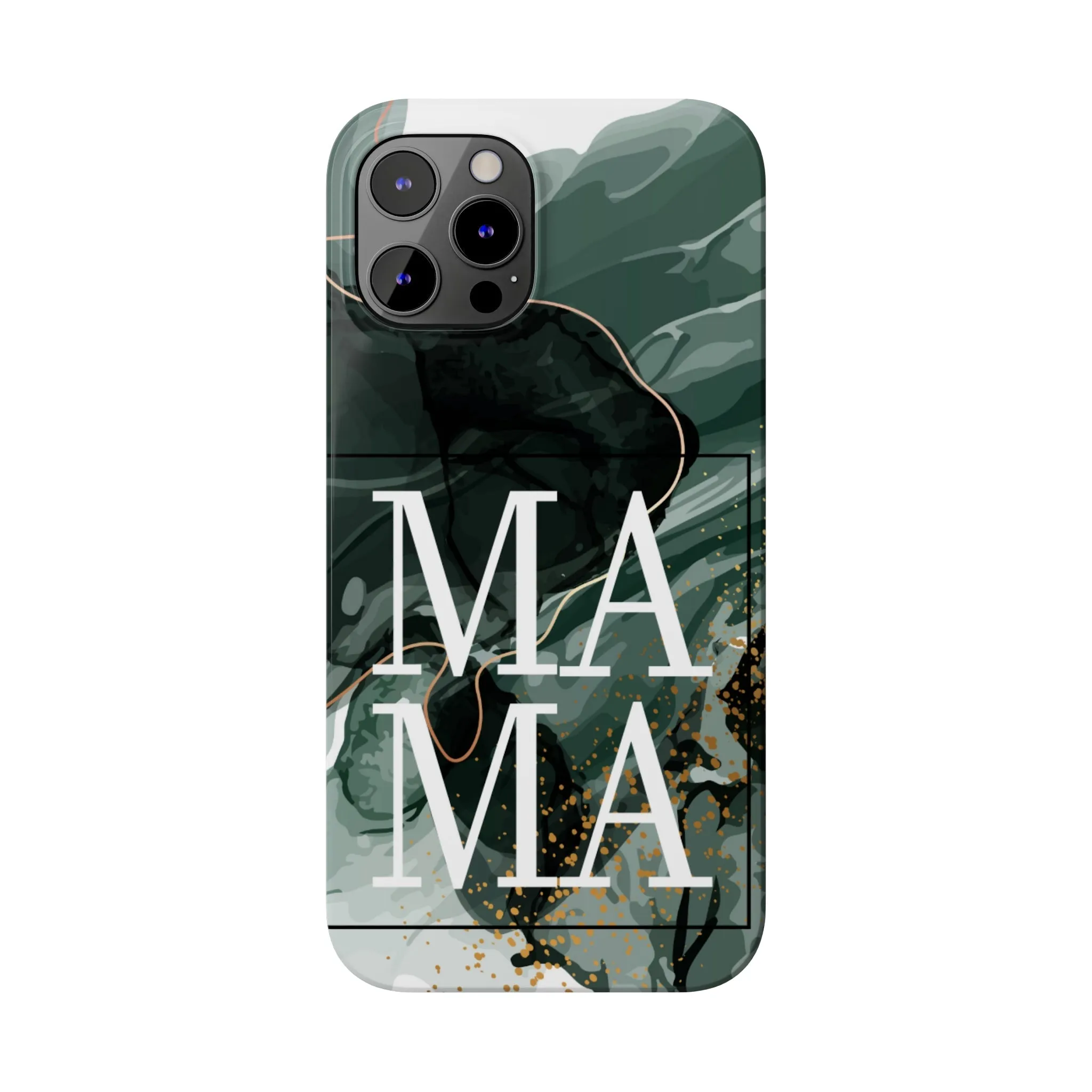 Stylish 'Mama' Black and White Marble Cell Phone Case - Elegant Protective Cover for Moms