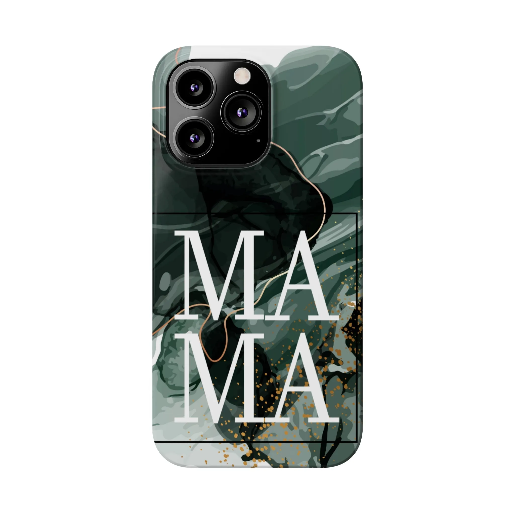 Stylish 'Mama' Black and White Marble Cell Phone Case - Elegant Protective Cover for Moms