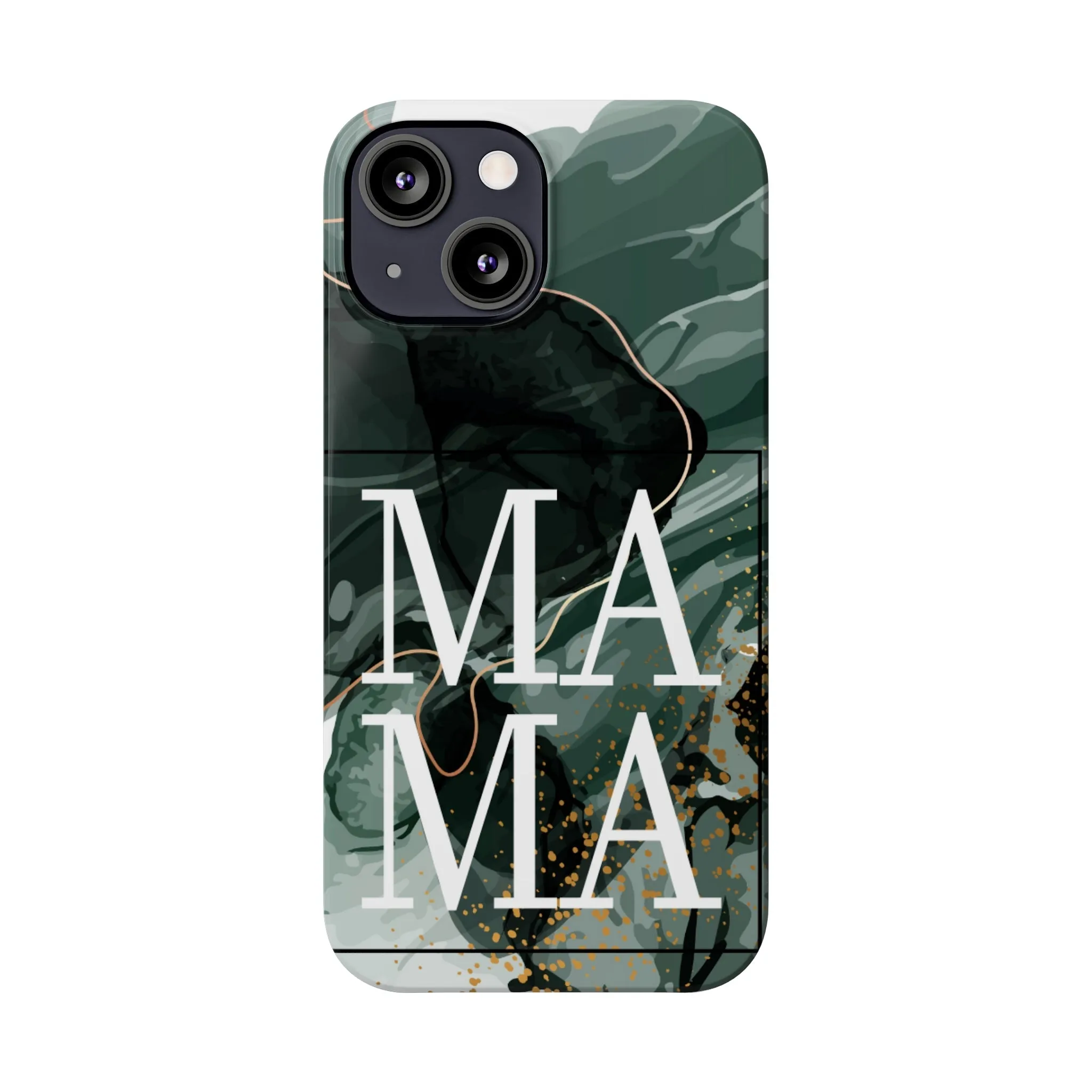 Stylish 'Mama' Black and White Marble Cell Phone Case - Elegant Protective Cover for Moms