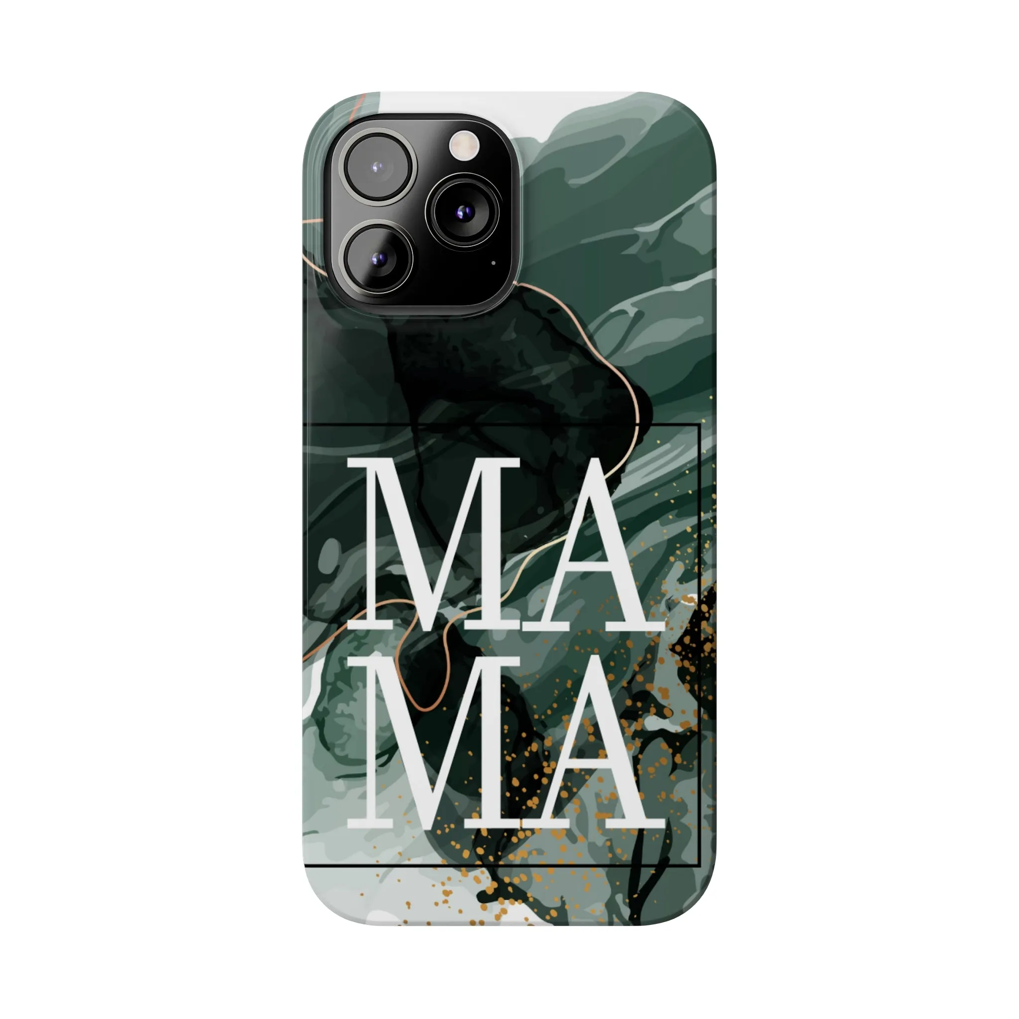 Stylish 'Mama' Black and White Marble Cell Phone Case - Elegant Protective Cover for Moms