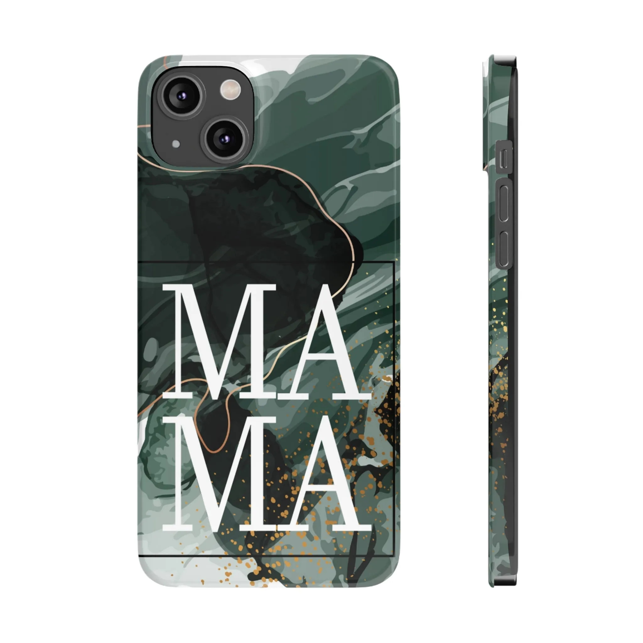 Stylish 'Mama' Black and White Marble Cell Phone Case - Elegant Protective Cover for Moms