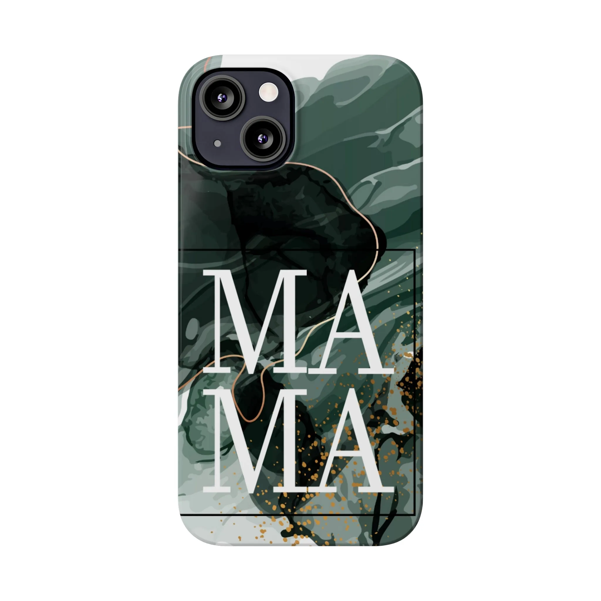 Stylish 'Mama' Black and White Marble Cell Phone Case - Elegant Protective Cover for Moms