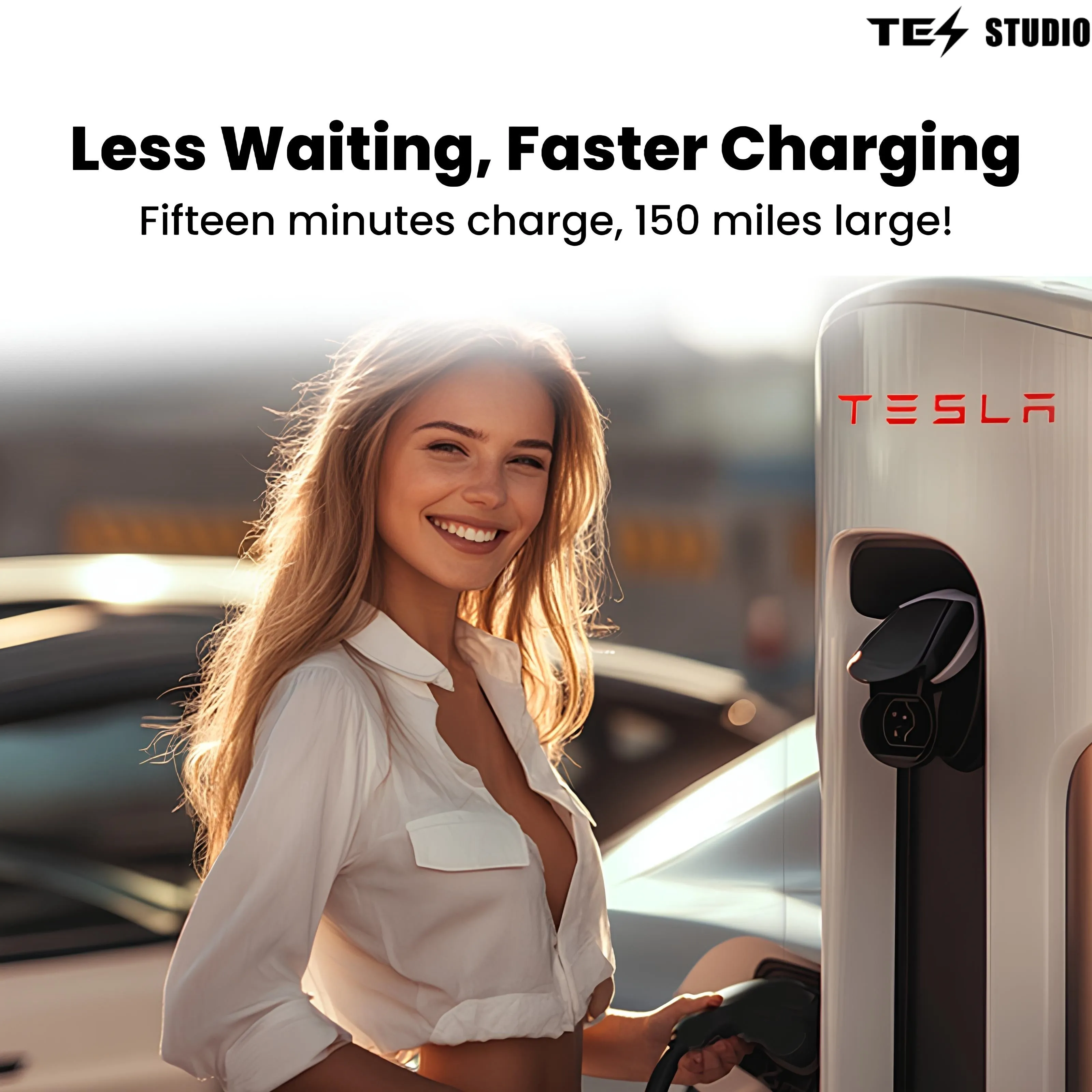 Supercharger NACS to CCS Adapter for DC Fast Charging Electric Vehicle Adapter Tesstudio®