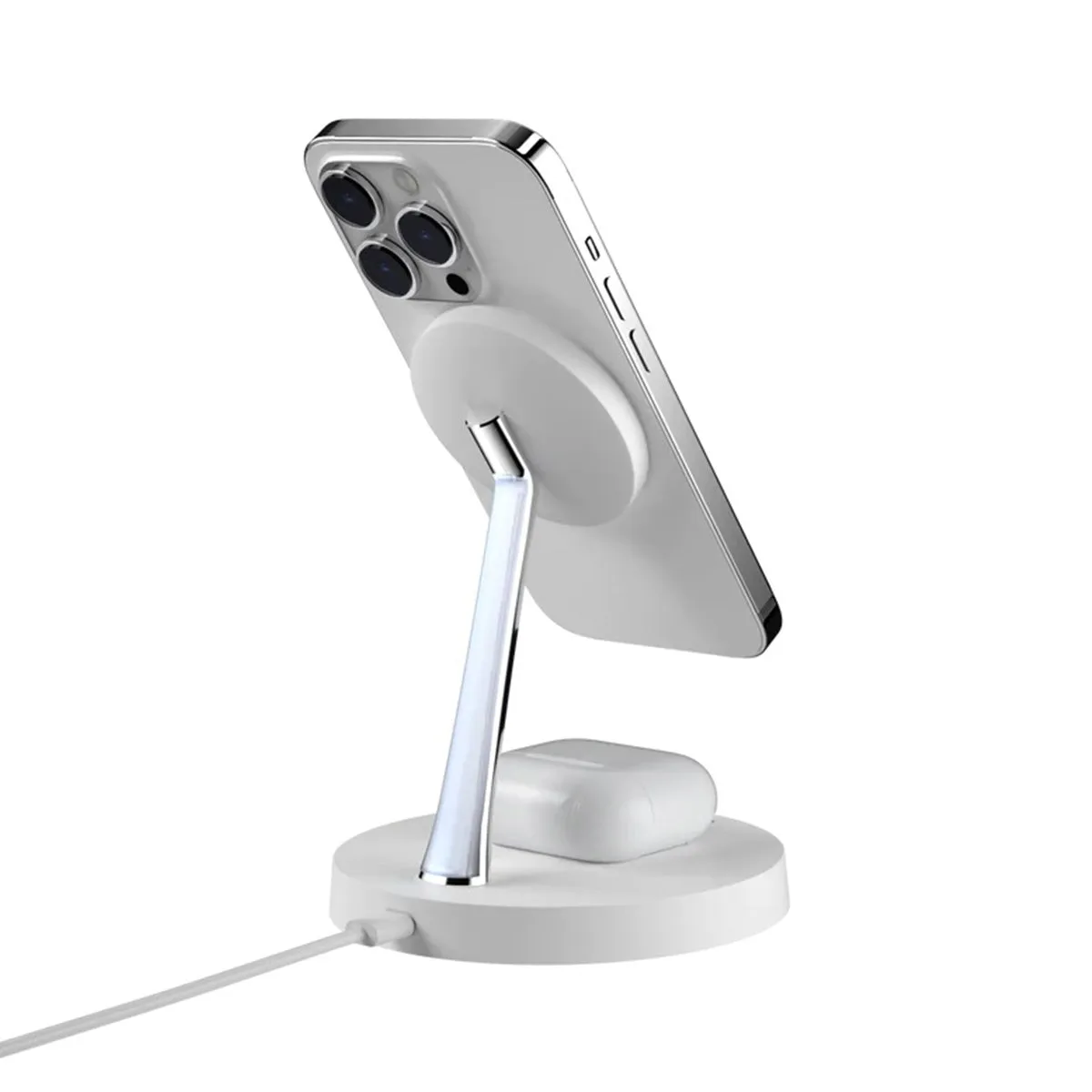 SwitchEasy MagPower 2-in-1 Magnetic Wireless Charging Stand (White)
