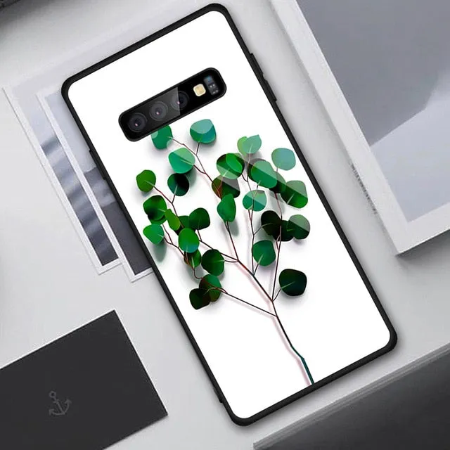 Tempered Glass Case For Samsung Galaxy S10 S9 S8 Plus S10e A7 2018 Note 9 8 10 Pro A50 Shockproof Cover Star Space Gradient Case