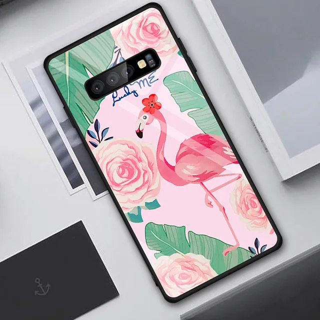 Tempered Glass Case For Samsung Galaxy S10 S9 S8 Plus S10e A7 2018 Note 9 8 10 Pro A50 Shockproof Cover Star Space Gradient Case