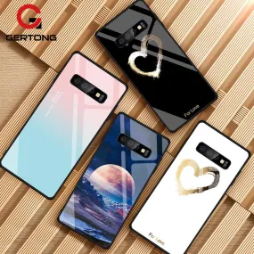 Tempered Glass Case For Samsung Galaxy S10 S9 S8 Plus S10e A7 2018 Note 9 8 10 Pro A50 Shockproof Cover Star Space Gradient Case