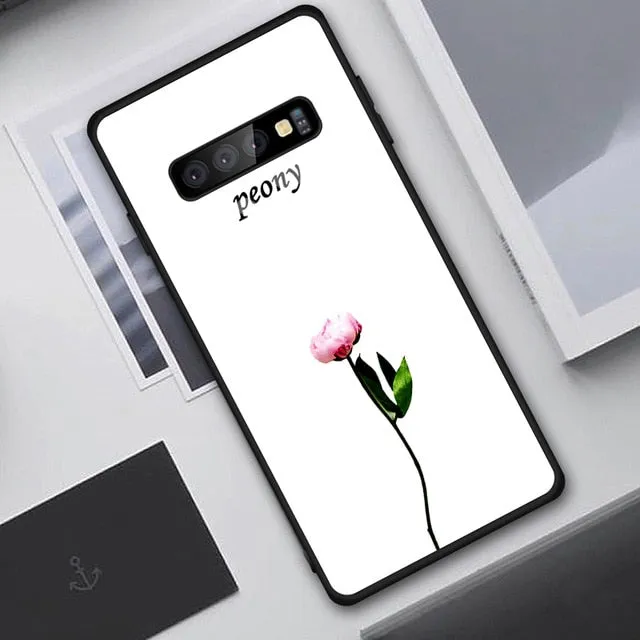 Tempered Glass Case For Samsung Galaxy S10 S9 S8 Plus S10e A7 2018 Note 9 8 10 Pro A50 Shockproof Cover Star Space Gradient Case