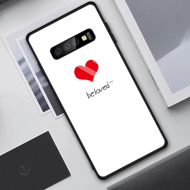 Tempered Glass Case For Samsung Galaxy S10 S9 S8 Plus S10e A7 2018 Note 9 8 10 Pro A50 Shockproof Cover Star Space Gradient Case