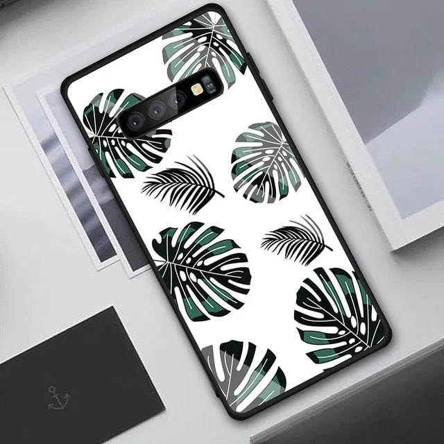Tempered Glass Case For Samsung Galaxy S10 S9 S8 Plus S10e A7 2018 Note 9 8 10 Pro A50 Shockproof Cover Star Space Gradient Case