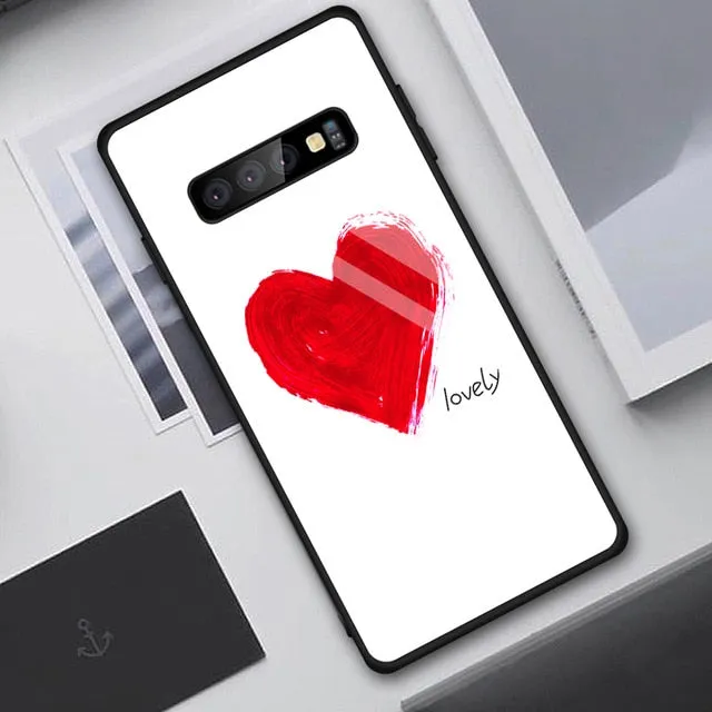 Tempered Glass Case For Samsung Galaxy S10 S9 S8 Plus S10e A7 2018 Note 9 8 10 Pro A50 Shockproof Cover Star Space Gradient Case