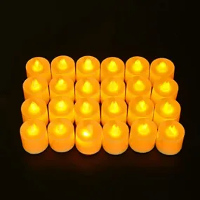 The Decor Affair LED Candles for Home Decoration | Battey Operated | Flameless Yellow Light | Diwali Lights for Home Decoration, Along with Other Festivities & Parties| Pack of 24, Yellow.