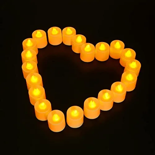 The Decor Affair LED Candles for Home Decoration | Battey Operated | Flameless Yellow Light | Diwali Lights for Home Decoration, Along with Other Festivities & Parties| Pack of 24, Yellow.