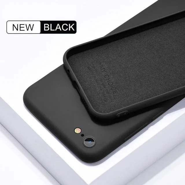 Thin Soft Case For iPhone 7 8 6 6s Plus 5S 4 Original Liquid Silicone Cover Candy Color Coque Capa For iPhone X Xs 11 Pro Max XR