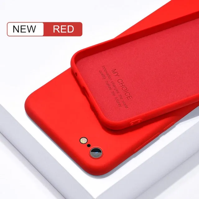 Thin Soft Case For iPhone 7 8 6 6s Plus 5S 4 Original Liquid Silicone Cover Candy Color Coque Capa For iPhone X Xs 11 Pro Max XR