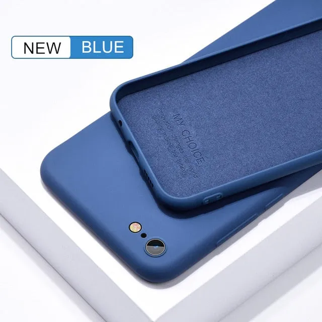 Thin Soft Case For iPhone 7 8 6 6s Plus 5S 4 Original Liquid Silicone Cover Candy Color Coque Capa For iPhone X Xs 11 Pro Max XR