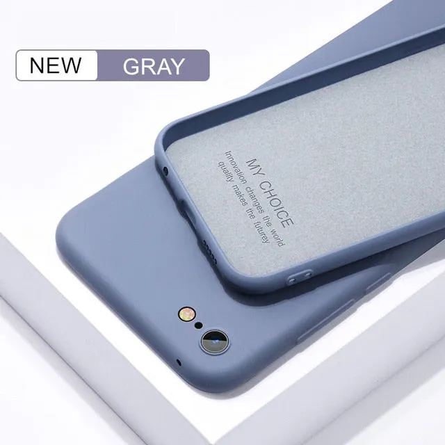 Thin Soft Case For iPhone 7 8 6 6s Plus 5S 4 Original Liquid Silicone Cover Candy Color Coque Capa For iPhone X Xs 11 Pro Max XR