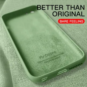 Thin Soft Case For iPhone 7 8 6 6s Plus 5S 4 Original Liquid Silicone Cover Candy Color Coque Capa For iPhone X Xs 11 Pro Max XR