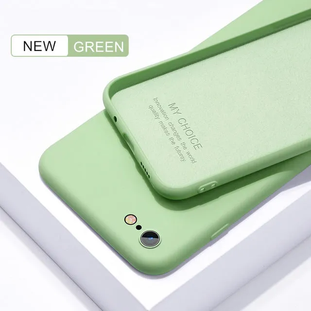 Thin Soft Case For iPhone 7 8 6 6s Plus 5S 4 Original Liquid Silicone Cover Candy Color Coque Capa For iPhone X Xs 11 Pro Max XR