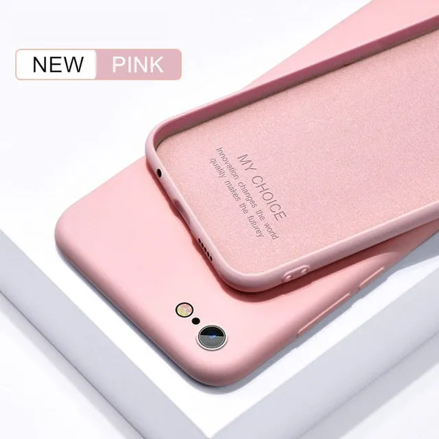 Thin Soft Case For iPhone 7 8 6 6s Plus 5S 4 Original Liquid Silicone Cover Candy Color Coque Capa For iPhone X Xs 11 Pro Max XR