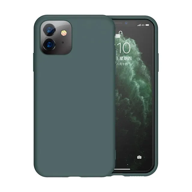 Thin Soft Case For iPhone 7 8 6 6s Plus 5S 4 Original Liquid Silicone Cover Candy Color Coque Capa For iPhone X Xs 11 Pro Max XR